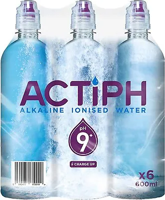 £7.07 • Buy Alkaline Ionised Spring Water PH9+ (6x 600ml) Purified With Electrolytes Clean 