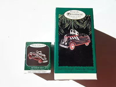 Vintage Hallmark Ornaments 1937 Steel Craft Auburn Murray & Mini Pedal Car 2 Pcs • $24.50