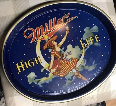  Rare 1940 MILLER HIGH LIFE OVAL BEER TRAY ~ Lithograph Is Simply Fantastic • $179.23
