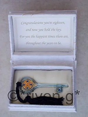 18th Birthday@Key To The Door@Floral Box@Verse@Glass@Male Gift@Blue Tassles@GOLD • £9.99