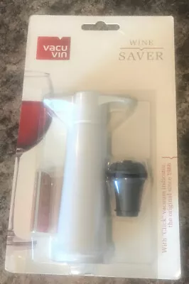 Vacu Vin Wine Saver Pump With Rubber Click Stopper White * NEW • $4.99