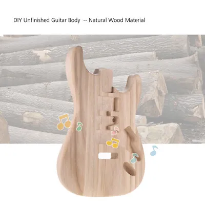 Unfinished DIY Guitar Body Candlenut Wood Barrel Fit For ST Electric Guitar M7L1 • $36.96