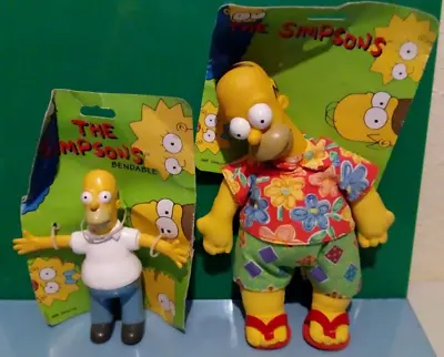 1997 Vivid Imaginations The Simpsons Hawaiian Homer Soft Plush Toy & Bendable • £12