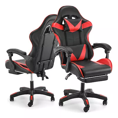 Executive Racing Gaming Chair Swivel Leather Computer Desk Chair Adjustable • £69.99