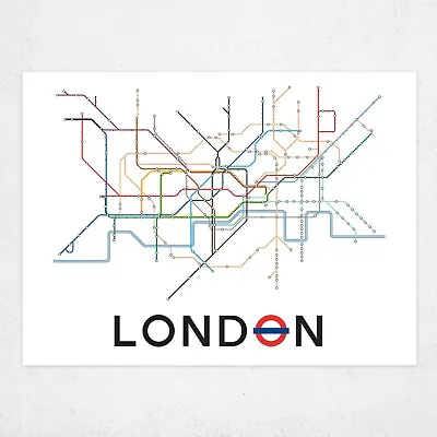 London Underground Tube Map Poster - A3 & A2 Sizes Minimalist Artwork • £12