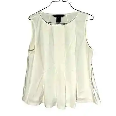Marc By Marc Jacobs White Structured Peplum Cotton Top Sz M • $17