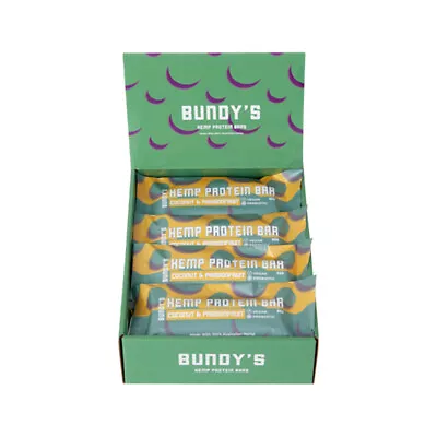 12 X 60g BUNDYS Bundy's Health Hemp Protein Bar Coconut & Passionfruit • $68.80