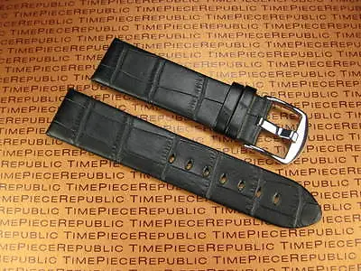 New 22mm Black Genuine Grain Leather Strap Band MONTBLANC TimeWalker 22 • $39