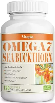 Omega 7 Sea Buckthorn 1000mg Glucose - Natural Sea Buckthorn Oil No Fish • $113.48