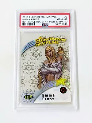 2015 Fleer Retro Marvel 97'-98' Ultra Star Power Supreme #7 Emma Frost PSA 10 • $299.99