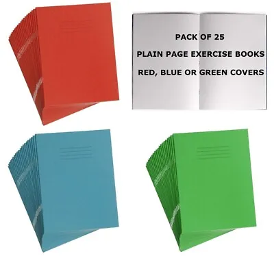 £13.99 • Buy 25 X SCHOOL EXERCISE BOOKS A5 CLASS NOTEBOOK SILVINE RHINO PLAIN BLANK 48 PAGE 