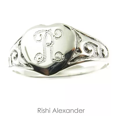 925 Sterling Silver Heart Monogram Ring Baby Or Child Sizes • $18.99