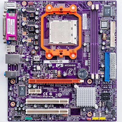 ECS MCP61SM-GM AM2 Motherboard MicroATX DDR2 Athlon 64 Ready Retro Purple PCB • $49