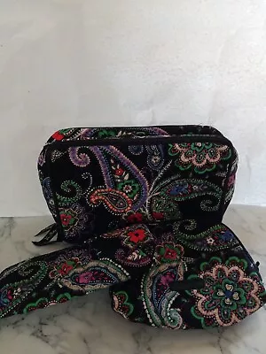 VERA BRADLEY Travel Makeup Case PLUS!  Set Of 3 Bags Paisley Print • $18.50