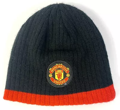 Manchester United Official Merchandise 8 Inch Beanie Black Red Knit Hat • $11.97