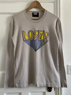 Markus Lupfer Pink Sequin Loser Slogan 100% Cotton Jumper Logo Top Small 8 10 • $13.26