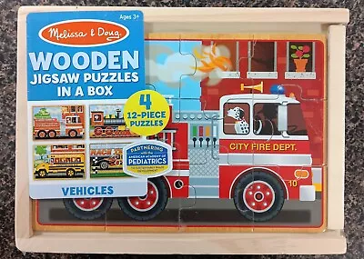 Melissa & Doug 4 Wooden Jigsaw Puzzles In A Box 3+ New Sealed • $15.98