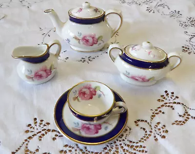 Vintage Coalport England Titania Pink Cabbage Rose Minature Tea Set (Ref 255) • £40