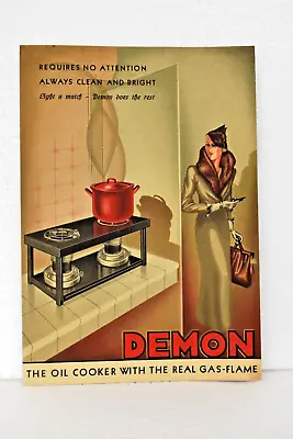 Vintage Demon Ovens Oil Gas Stove Advertising Brochure Gas Heater Printed Paper  • $196.12