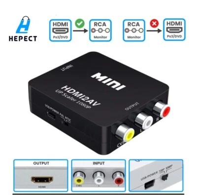 $6.65 • Buy HDMI To RCA AV Adapter Converter Cable CVBS 3RCA 1080P Composite Video Audio