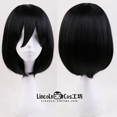 Anime Attack On Titan Mikasa·Ackerman Short Hair Harajuku Wigs Hairpiece 35cm • $36.99