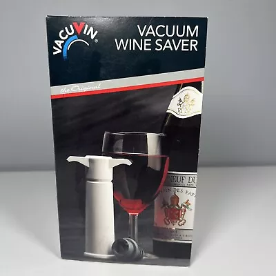 Vacu Vin Wine Saver Pump With 4 Vacuum Bottle Stoppers White NEW • $14.99