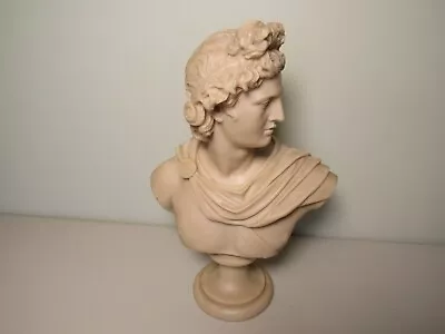 $125 • Buy APOLLO Greek Roman God Bust Head Cast Marble Statue Sculpture Vintage 12 3/4 