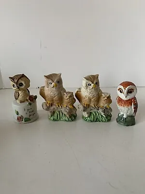 Owl Figurines Vintage Lot Of 4 • $2.50