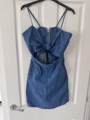 £9.99 • Buy Topshop Denim Cut Out Dress. Size 8. Excellent Condition 