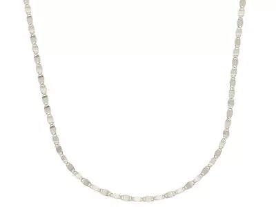 18K WHITE GOLD CHAIN SMALL 1.5mm FLAT POLISHED CROSSED OVALS 19.7  ITALY MADE • $338