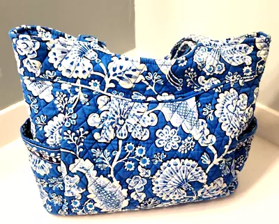 Vera Bradley Large Tote Bag In Retired Blue Lagoon Pattern EUC • $30