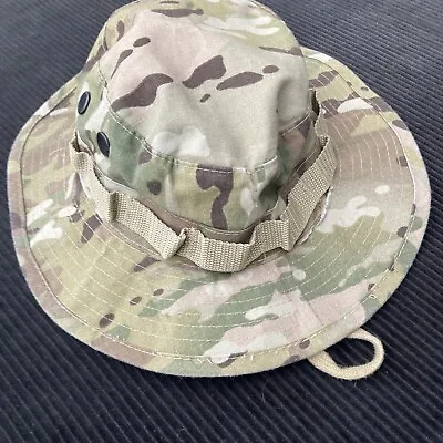 Mens Camo Boonie Hat Brim String 7.25 Sun Hot Weather Military Type 2 MULTICAM • $9.99