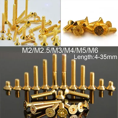 M2 M3 M4 M5 M6 Titanium Ti Plated Gold Allen Screw Countersunk Head Hex Bolts • $5.60