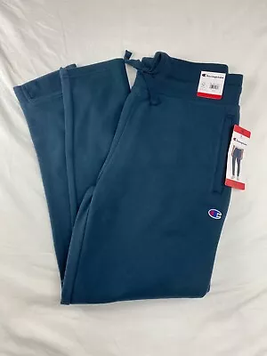 Champion Powerblend Fleece Open Bottom Jogger Sweatpants Aqua Teal Blue Med NWT • $24.49