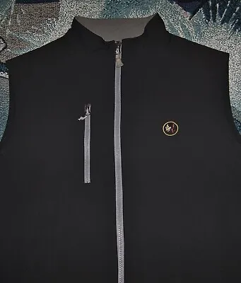 PETER MILLAR WIND Full Zip Sweater Vest Jacket Shirt SEMINOLE GOLF CLUB S Black • $84.99