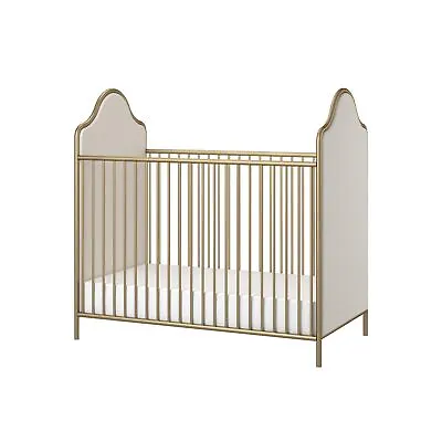 Little Seeds Piper Upholstered Metal Crib Gold • $368.28