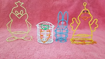 VTG Lot 4 Assorted Animal Coated Metal Easter Egg Holders • $12.34