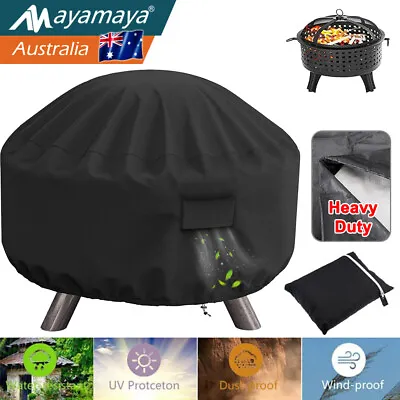 420D 30  Round Fire Pit Cover Outdoor BBQ Kettle Grill Waterproof Sun Protector • $19.99