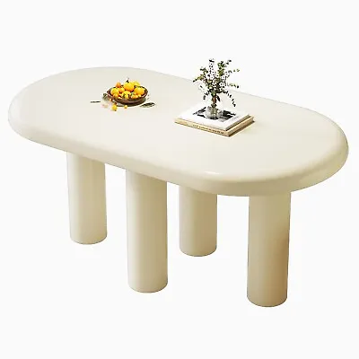 Guyii Oval Dining Table Modern Kitchen Table White Breakfast Table Living Room • $426.12