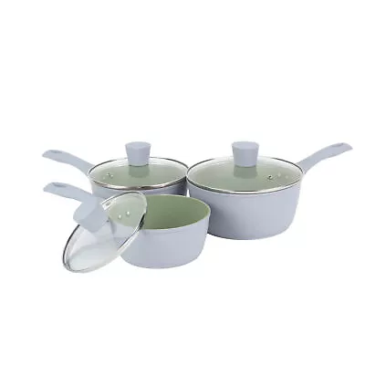 Salter BW09283AR Earth 3-Piece Saucepan Set 16/18/20 Cm Non-Stick Surface • £38.99