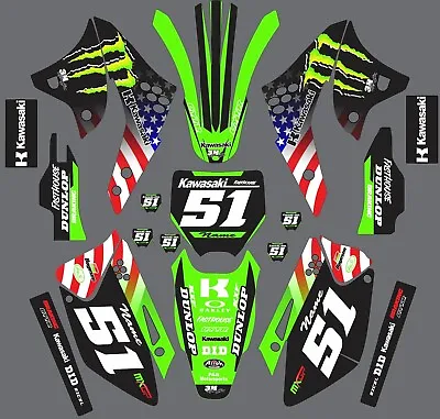 Graphic Kit For 2006-2008 Kawasaki KX250f KX 250f American Monster Decals • $95.99