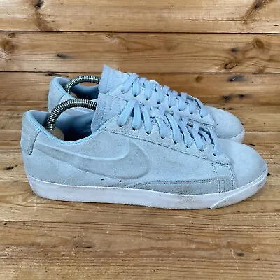 £39.99 • Buy NIKE Blazer Low Trainers Size UK 7 Womens Ice Blue Suede Lace Up Casual Shoes
