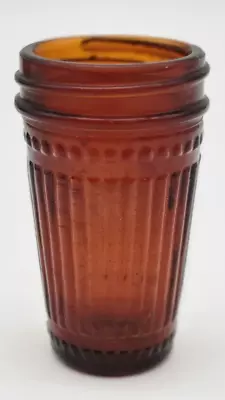 Vintage ● Apothecary ● Amber Brown Glass Jar No Lid • $9.99