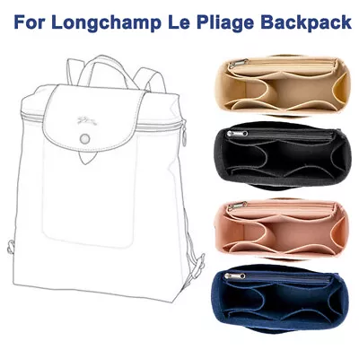 NEW Purse Organizer Insert Bag W/ Zippers For Longchamp Le Pllage Backpack UK • £14.39