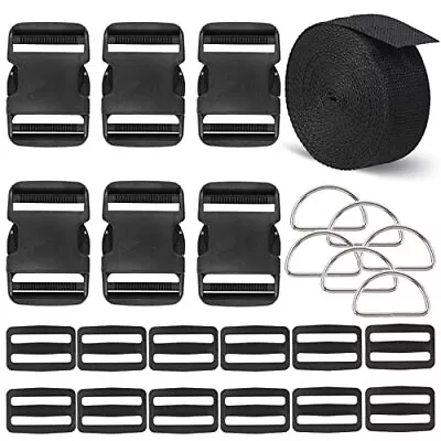 2 Inch Buckles Straps Set 6 Yards Nylon Webbing Straps With 6 Pcs Quick Side... • $18.32