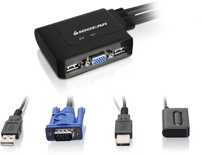 IOGEAR GCS22U 2 Port USB KVM Switch - 2 Computers To One Monitor Kboard Mouse • £20