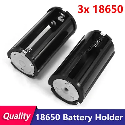 3x 18650 Battery Holder 3 Cell Battery Parallel Holder Adapter Case Cylindrical • £10.86