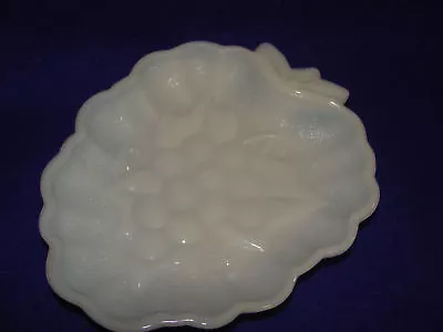 Vtg. Opaque Ware Milk Glass Grape Design Dish/bowl/tray • $10