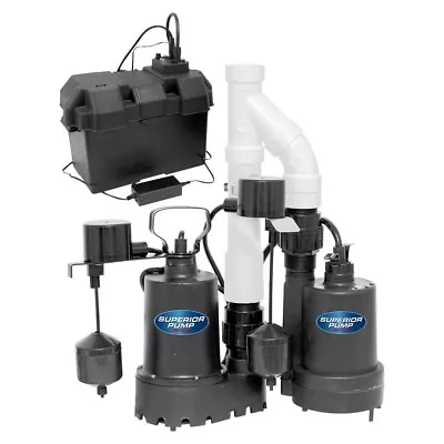 Superior Pump Pre-Assembled Emergency Backup Sump Pump System 92941 • $349.95