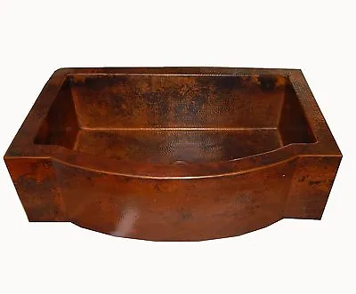 12 Rounded Apron Front Farmhouse Kitchen Single Welll Mexican Copper Sink  • $1897.99